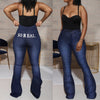 2022 Tall Waist Elastic Jeans Women High Waist Retro Skinny Jeans Wide Leg Trousers Ladies Casual Bell Bottom Jeans Flare Pant