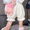 2023 Winter Cute Lolita Girls Warm Velvet Shorts Sweet High Waist Women's Plush Shorts Summer Kawaii Fluffy Bloomers Pink White