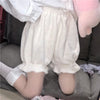 2023 Winter Cute Lolita Girls Warm Velvet Shorts Sweet High Waist Women's Plush Shorts Summer Kawaii Fluffy Bloomers Pink White