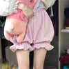 2023 Winter Cute Lolita Girls Warm Velvet Shorts Sweet High Waist Women's Plush Shorts Summer Kawaii Fluffy Bloomers Pink White