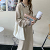 2022 Winter Korean Style Mid-Length Knitted Overknee Dress Women's Wind Net Red Sweater Student Dress Jum