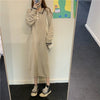 2022 Winter Korean Style Mid-Length Knitted Overknee Dress Women's Wind Net Red Sweater Student Dress Jum