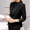2023 Women Black Slim Fit Blazer Jackets Notched Office Work Blue Blazer Outfits Casual Tops Long Sleeve Outerwear Coats ZZ220