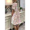 2022 Women Cotton and Linen Floral Stitching Round Neck Short-sleeved  Dress Summer Lady Dress