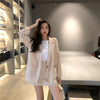 2023 Women 2 Piece Skirt Set Chic Elegant Blazer Solid Temperament Half-length Skirt Two Piece Set Fall Women Tide Suit
