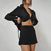 2022 Women  Button Mini Skirt Blazer Suits Sexy Long Sleeve Female Chic High Street Autumn Stylish Elegant 2 Piece Sets