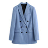 2022 Women Double Breasted Solid Blazers and Jackets Work Office Lady Autumn Suit Business Female Blazer Coat Talever