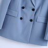 2022 Women Double Breasted Solid Blazers and Jackets Work Office Lady Autumn Suit Business Female Blazer Coat Talever