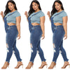 2022 Women Jeans Stretch Ripped Distressed Skinny High Waist Denim Pants Shredded Jeans Trousers Slim Jeggings Plus Size 2xl