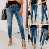 2022 Women Jeans Stretch Ripped Distressed Skinny High Waist Denim Pants Shredded Jeans Trousers Slim Jeggings Plus Size 2xl