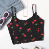 2022 Women Ruffles Cherries Print Crop Top Fashion Sexy Sleeveless Tops Women Vest V-neck Tops Vest Streetwear Top Shirt Femme