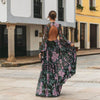 2023 Women Sexy Print Slim Backless Maxi Dress Lady Casual Holiday Summer Dresses