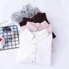 2023 Women Shirts Flannel Tops And Blouses Cotton Lady Long Sleeve Solid Color Office Work White Clothes Woman Blouses