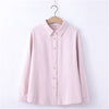 2023 Women Shirts Flannel Tops And Blouses Cotton Lady Long Sleeve Solid Color Office Work White Clothes Woman Blouses
