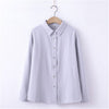 2023 Women Shirts Flannel Tops And Blouses Cotton Lady Long Sleeve Solid Color Office Work White Clothes Woman Blouses