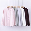 2023 Women Shirts Flannel Tops And Blouses Cotton Lady Long Sleeve Solid Color Office Work White Clothes Woman Blouses
