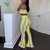 2023 Women Striped 2 piece set Women Outfits Crop Top Pants two pieces sets Summer Clothes for Female Sexy women's suit