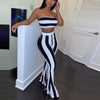 2023 Women Striped 2 piece set Women Outfits Crop Top Pants two pieces sets Summer Clothes for Female Sexy women's suit