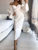 2023 Women V-Neck Lace-Up Long Party Dress Spring Autumn Solid Full Sleeve Split Ladies Dresses Elegant Streetwear