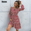 2022 Women's Autumn Long Sleeves Midi Dress Stylish High Waist A-Lined Basic Dresses Birthday Party Evening Clothes for Ladies