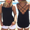 2022 Women's Camisole & Tanks Solid Sleeveless Spaghetti Strap Tops Backless Hollow Out Open Back Cool Loose Top Sexy Vest Cami