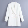 2022 Women's Double-breasted Suits Office Jackets Retro Long-sleeved Blouses Women's Jackets with Flap blazer femenino