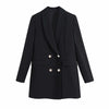 2022 Women's Double-breasted Suits Office Jackets Retro Long-sleeved Blouses Women's Jackets with Flap blazer femenino
