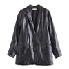 2023 Women's Jacket Oversized PU Blazers Faux Leather Jacket Coat Blazer for Women Elegant Outerwears Female Leather Suit Autumn