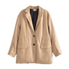 2023 Women's Jacket Oversized PU Blazers Faux Leather Jacket Coat Blazer for Women Elegant Outerwears Female Leather Suit Autumn