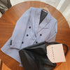 2023 Women's Spring Autumn Blue Solid Oversize Long Jacket Blazer Dress Suit Za Woman Coat Clothes Office Top Korean Y2K