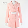 2023 Women's Spring Slim Short Skirt Suit Jacket Suit Blouse A-Line Skirt Two-Piece Elegant Female Casual Wear