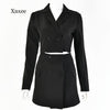 2023 Women's Spring Slim Short Skirt Suit Jacket Suit Blouse A-Line Skirt Two-Piece Elegant Female Casual Wear