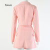 2023 Women's Spring Slim Short Skirt Suit Jacket Suit Blouse A-Line Skirt Two-Piece Elegant Female Casual Wear