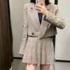 2022 Women's jacket blazer  Coat spring trouser suit for women autumn trouser Dress Long sleeve +Pleated mini jacket