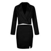 2022 Womens Solid Color Suit WIth Skirt Jacket Ladies Elegant Long Sleeve Blazer Mini Skirt 2PCS Set Clothes Tailleurs Jupes