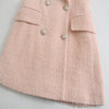 2022 ZA spring and autumn women's wear lapel pink European and American style texture double-breasted casual blazer