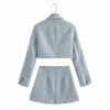 2022 Za Women's Autumn Short Suit Vintage Office Long sleeve Blazer Coat+High Waist Skirt Female clothing Two Piece Set