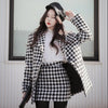 2022 autumn Korean version of the trend Houndstooth long-sleeved jacket + bag hip skirt two-piece