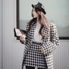 2022 autumn Korean version of the trend Houndstooth long-sleeved jacket + bag hip skirt two-piece
