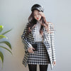 2022 autumn Korean version of the trend Houndstooth long-sleeved jacket + bag hip skirt two-piece