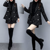 2023 autumn and winter small fragrance two-piece thick suit skirt suit women's plaid jacket casual pants woolen