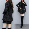 2022 autumn and winter small fragrance two-piece thick suit skirt suit women's plaid jacket casual pants woolen