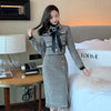 2022 autumn and winter houndstooth temperament western style royal sister two-piece suit female autumn clothes