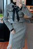 2022 autumn and winter houndstooth temperament western style royal sister two-piece suit female autumn clothes
