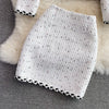 2022 autumn and winter light  ladies small fragrance suit women tweed short coat and skirt two-piece suit