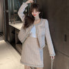 2022 autumn and winter small fresh temperament cardigan tweed jacket female + western style all-match thin bag hip skirt
