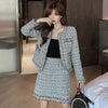 2022 autumn and winter small fresh temperament cardigan tweed jacket female + western style all-match thin bag hip skirt