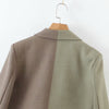 2022 autumn product European and American style yin and yang color matching small suit jacket + mini skirt suit