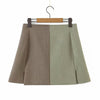 2022 autumn product European and American style yin and yang color matching small suit jacket + mini skirt suit