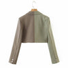 2022 autumn product European and American style yin and yang color matching small suit jacket + mini skirt suit